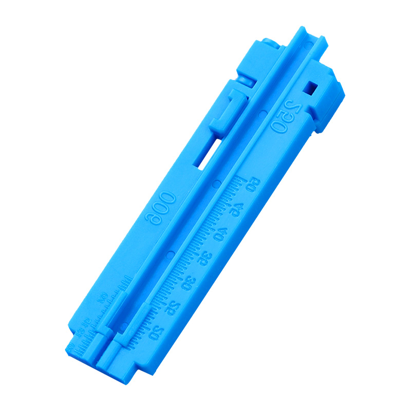 Blue guide rail length adjuster